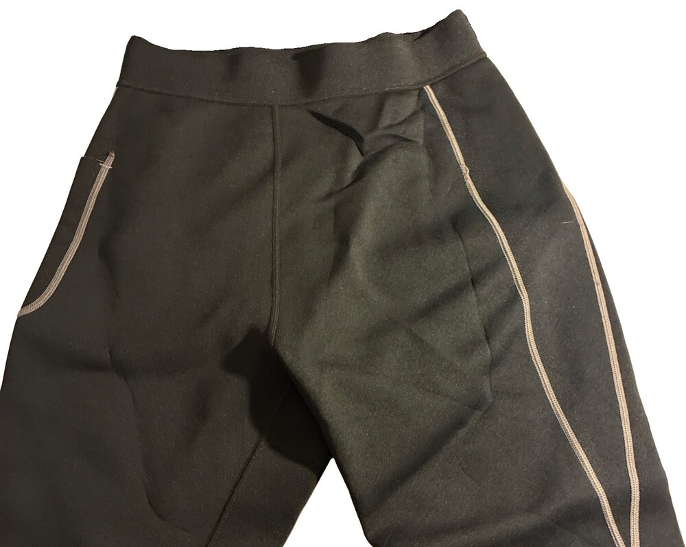 Neoprene Sweat Sauna Shaper Leggings Pants Size L Black Workout Phone Pocket